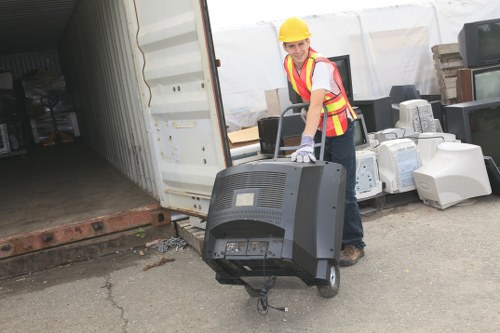 Cubic-yard measurement for skip hire shown on a clipboard